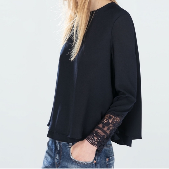 Zara top with embroidered cuff - Picture 3 of 3
